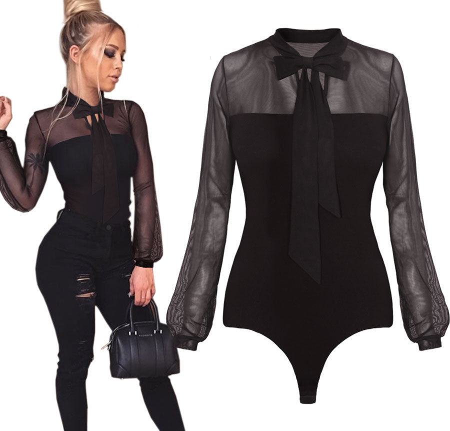 Edge Mesh Long Sleeve Bodysuit