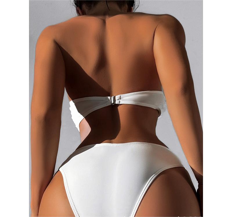 Summer High Waist Tube Top Bikini Swimsuit