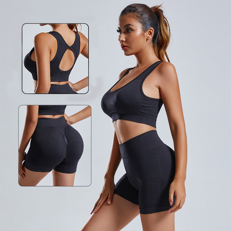 High-Waist Shorts and Vest 2-Piece Yoga Set