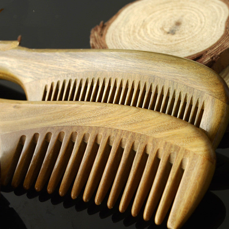 Authentic Green Sandalwood Comb for Natural Hair Care