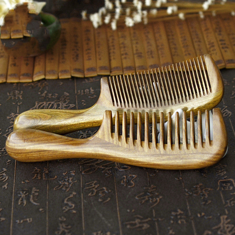 Authentic Green Sandalwood Comb for Natural Hair Care