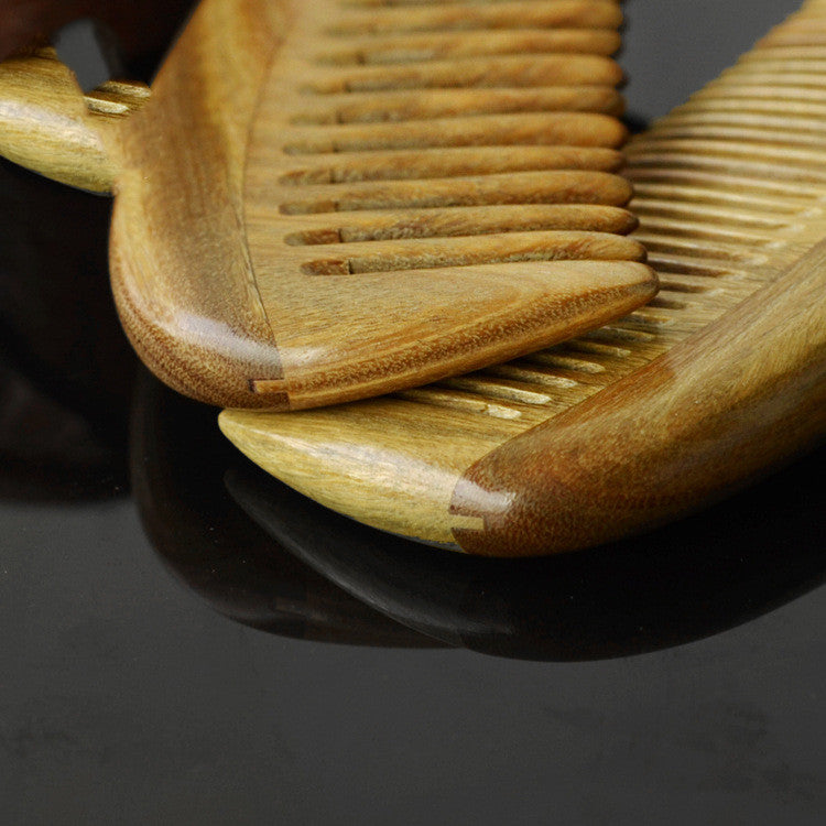 Authentic Green Sandalwood Comb for Natural Hair Care