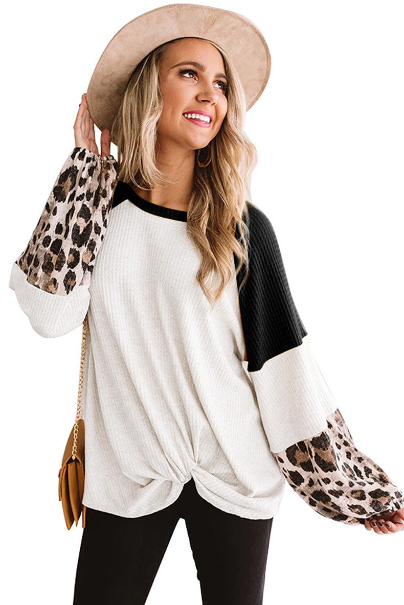 Fearless Leopard Print Long-sleeved T-shirt
