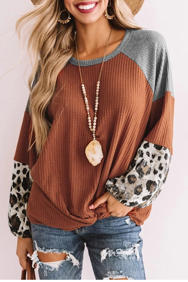 Fearless Leopard Print Long-sleeved T-shirt