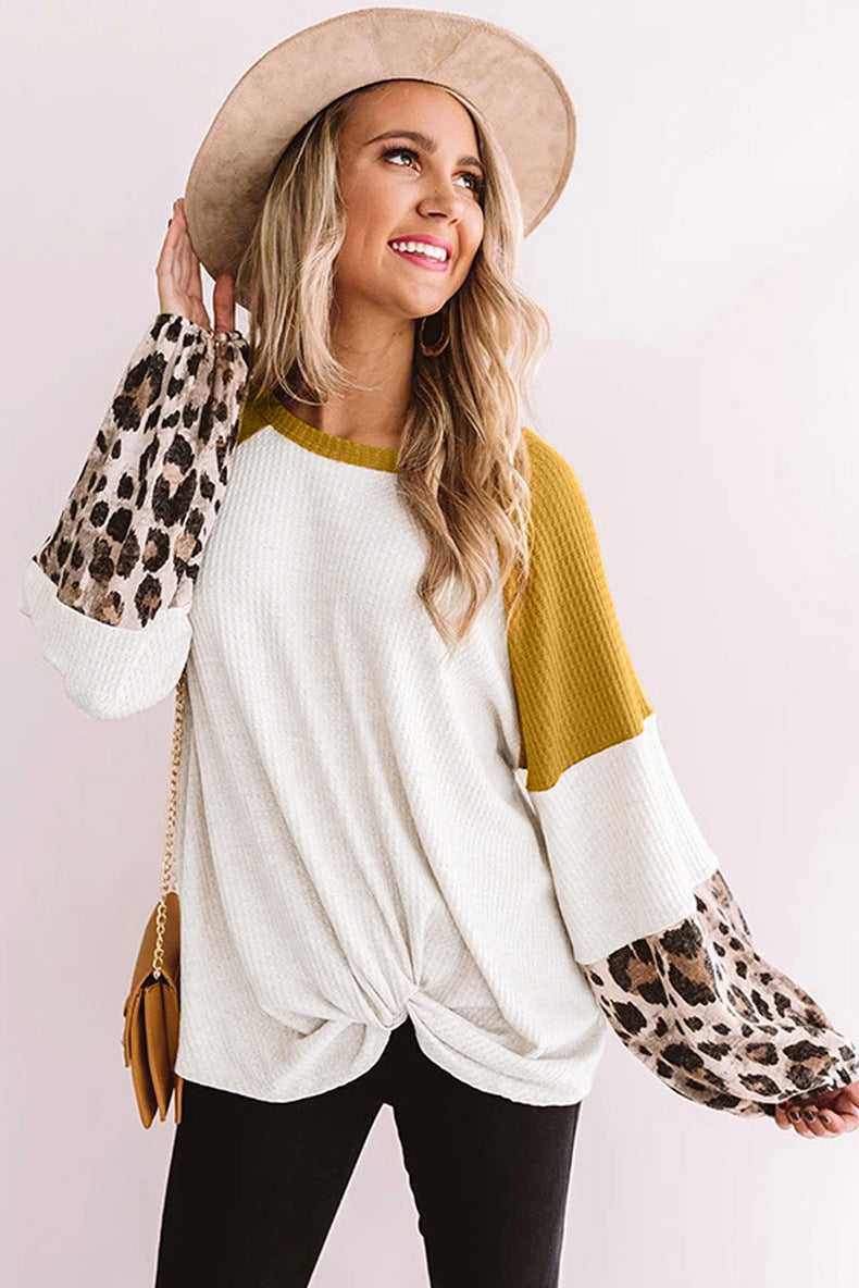 Fearless Leopard Print Long-sleeved T-shirt