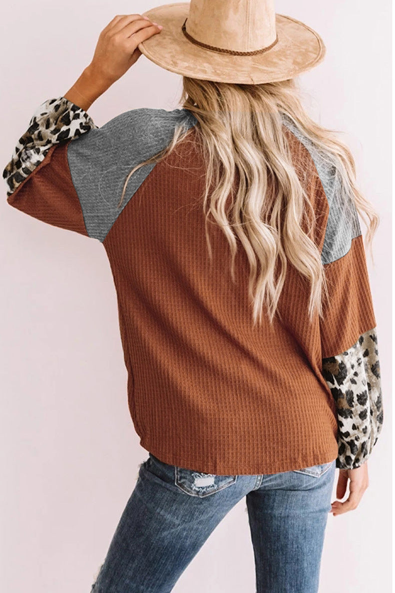 Fearless Leopard Print Long-sleeved T-shirt