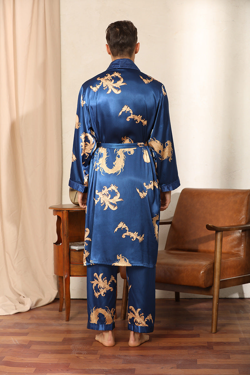 Luxury Silk Robe & Pants Pajama Set