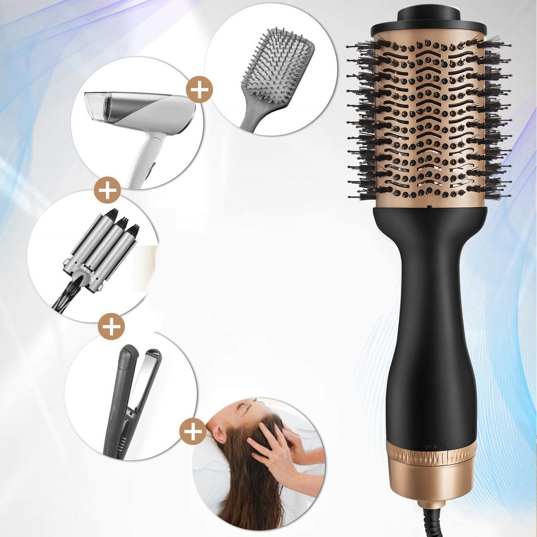All-in-One Hair Styling Solution Hot Air Comb Straightener
