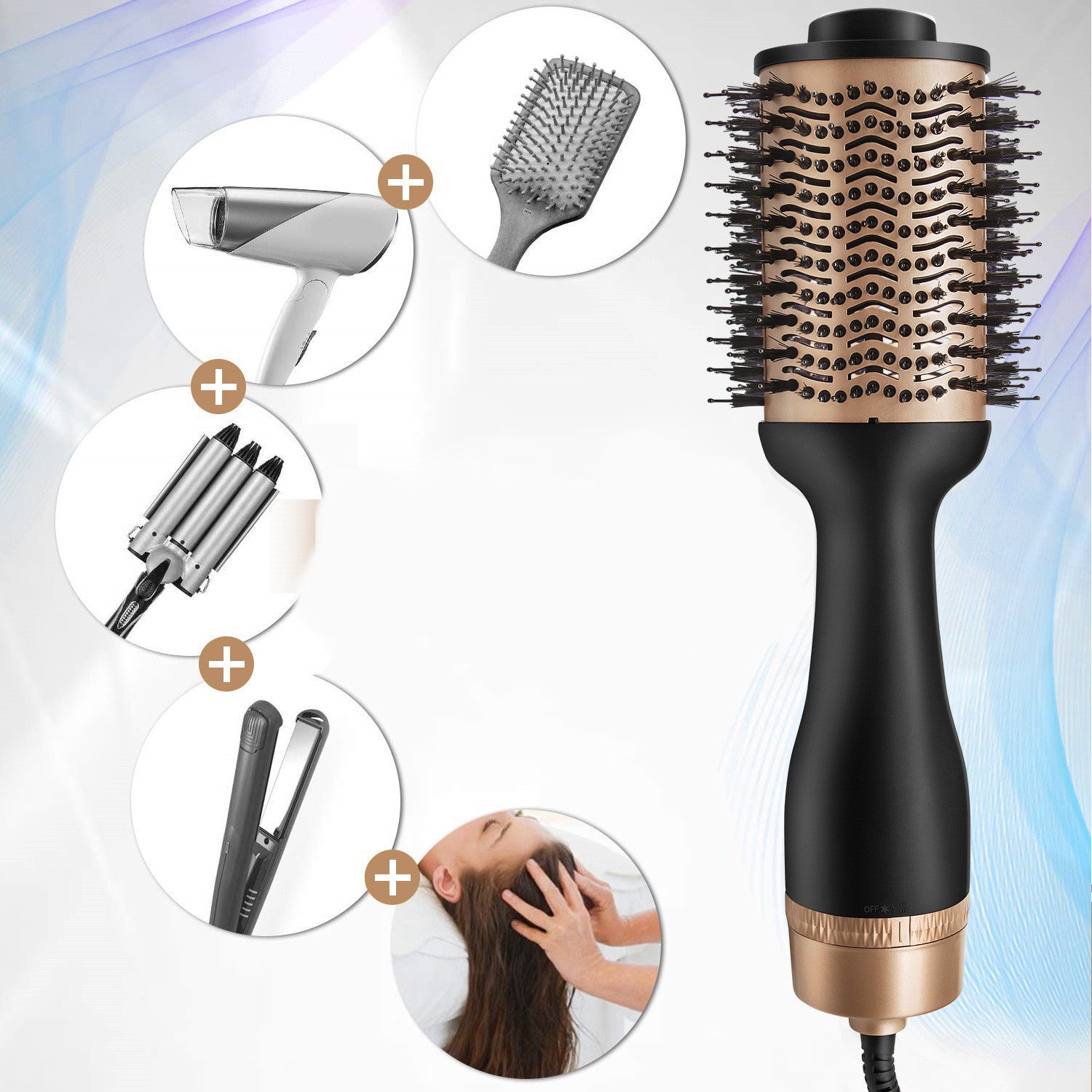 All-in-One Hair Styling Solution Hot Air Comb Straightener