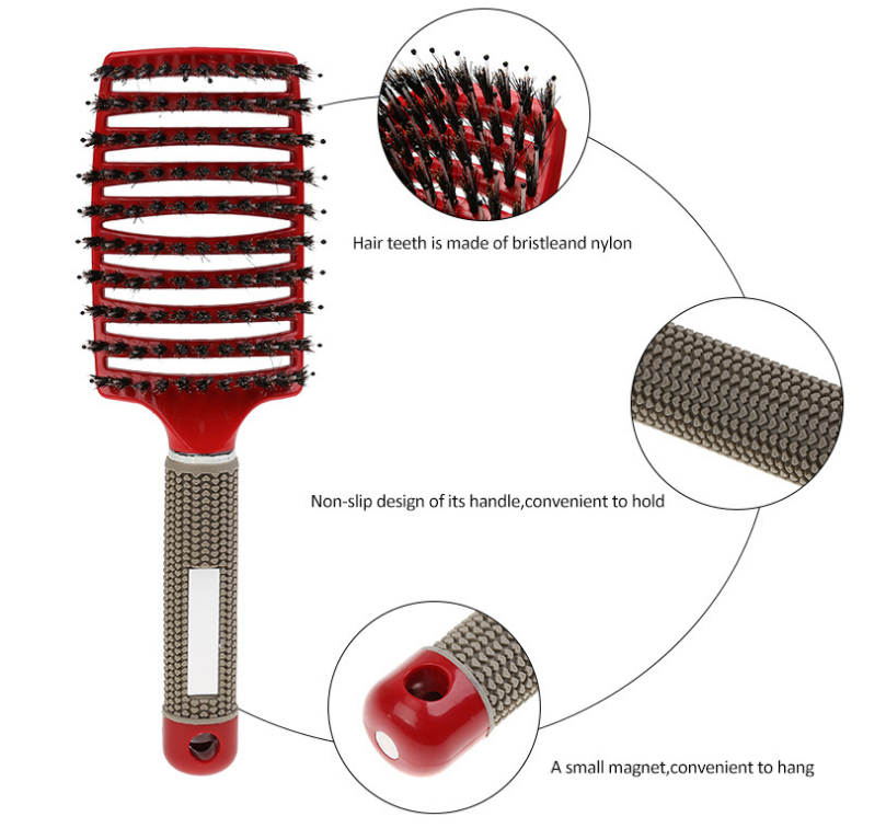 Detangle Bristle and Nylon Comb Anti-Knot Hair Brush