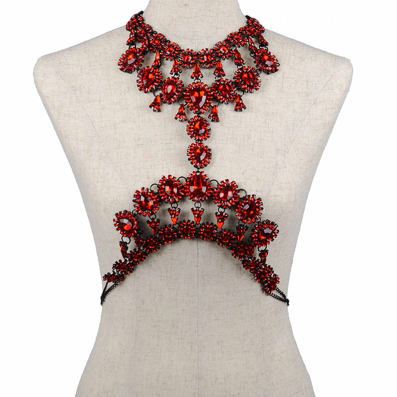 Party Crystal Metal Body Chain Necklace Jewelry