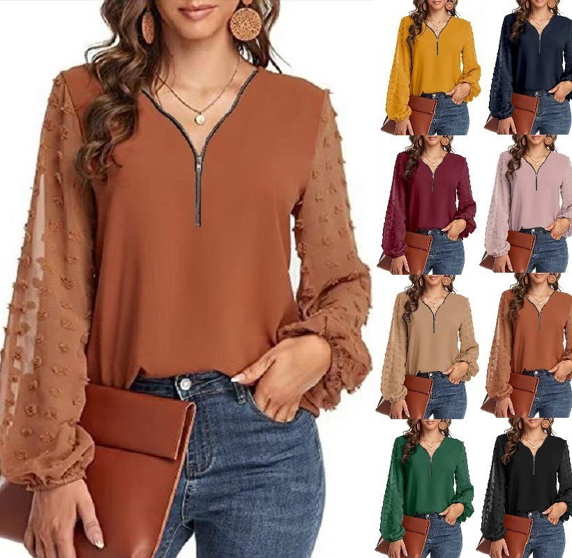 Chic V-neck Chiffon Shirt