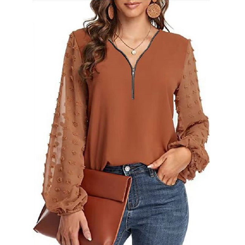 Chic V-neck Chiffon Shirt