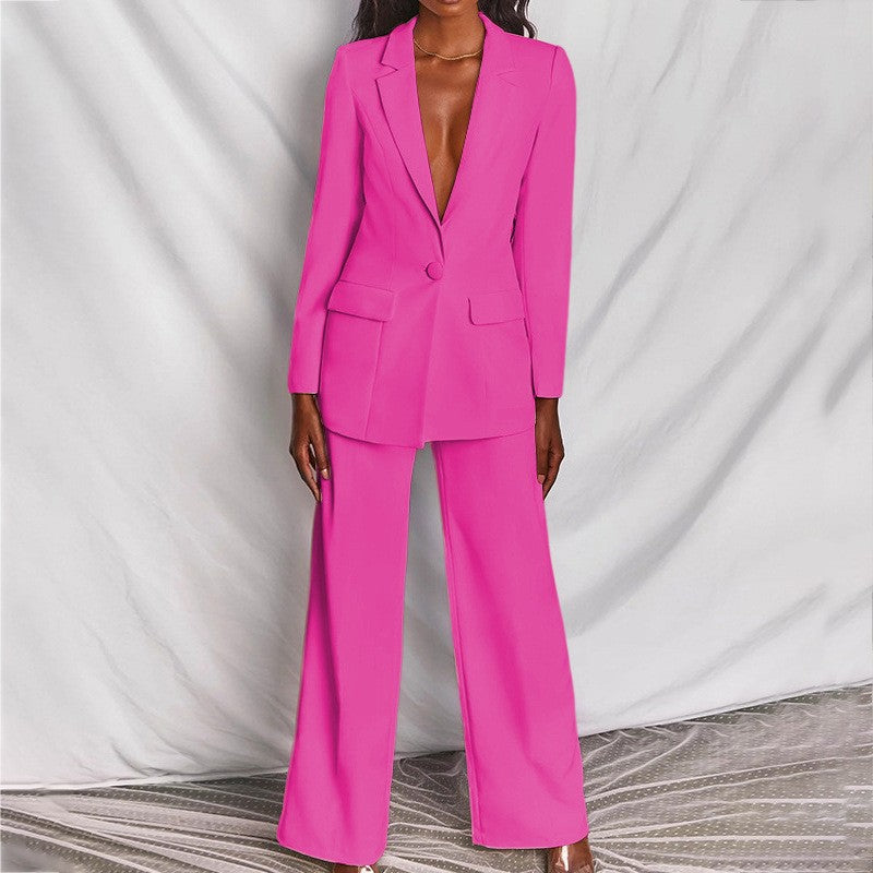 Tailored Long Sleeve Blazer and Trousers Suit