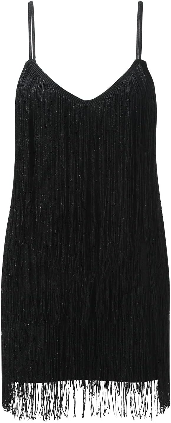 Strap Sequin Sparkle Tassel Wrap Hip Dress