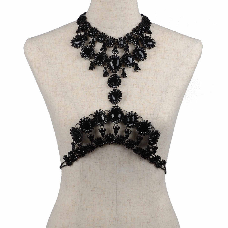 Party Crystal Metal Body Chain Necklace Jewelry