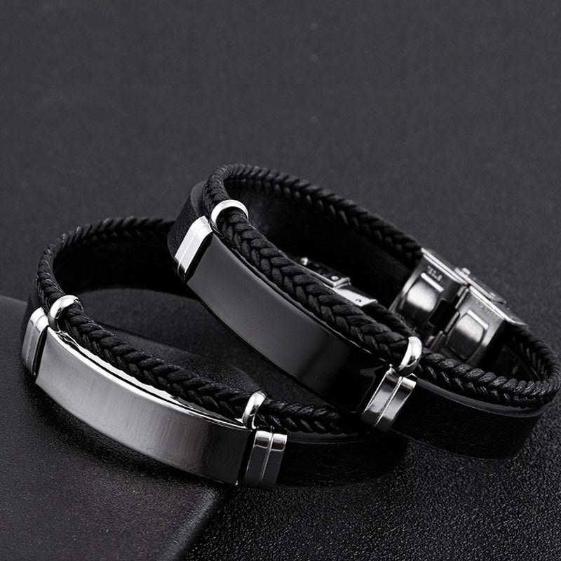 Twist Braided Double Leather Bracelet