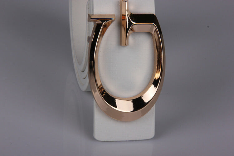 Fashion Alloy Belt with Jersey Buckle - Unisex