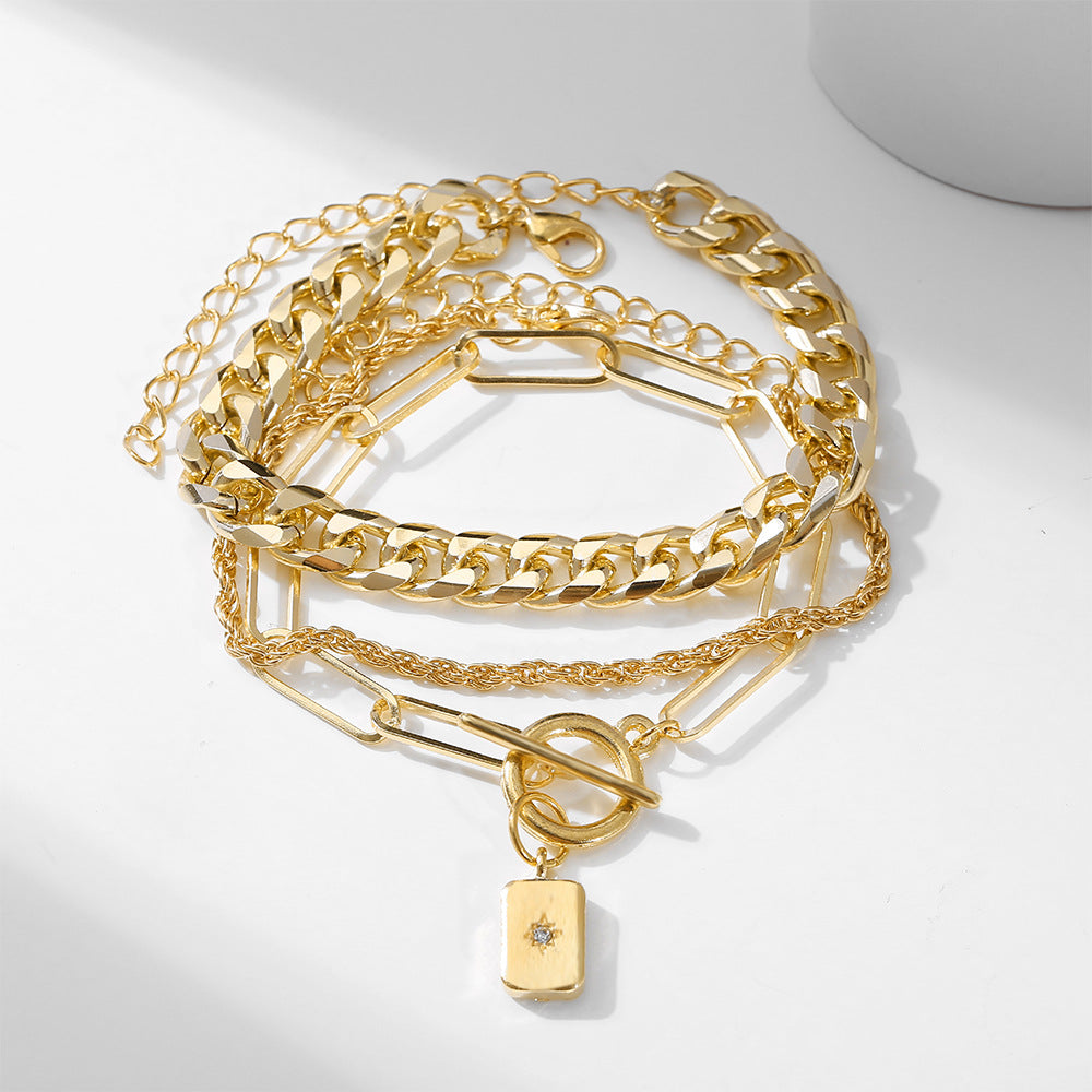 Snake Bone Chain Multi Layer Bracelet Creative Retro 3 Piece Set