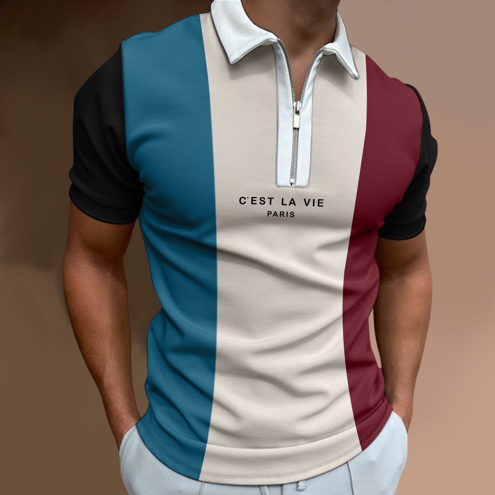 Sports Polo Zipper Shirt