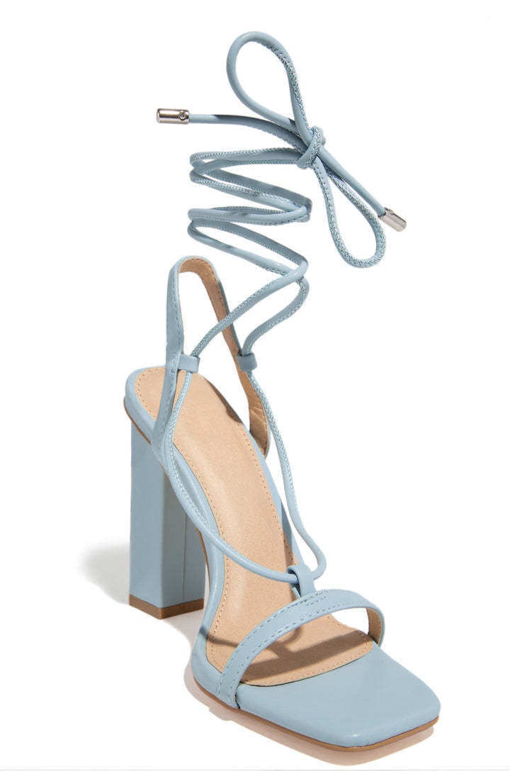 Square Toe Ankle Lace-Up Sandals