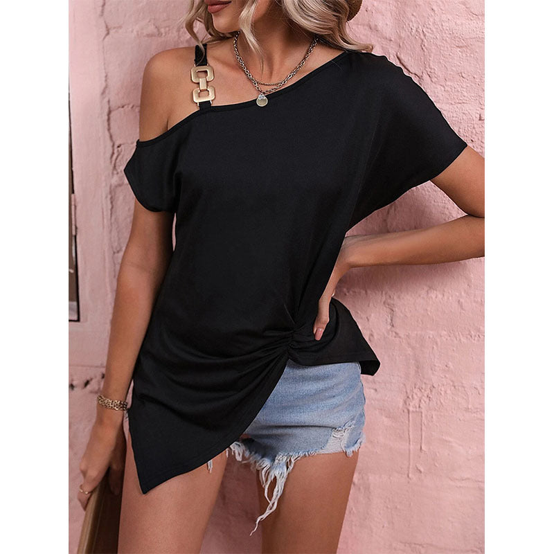 Summer Fusion Shoulder Buckle Tee