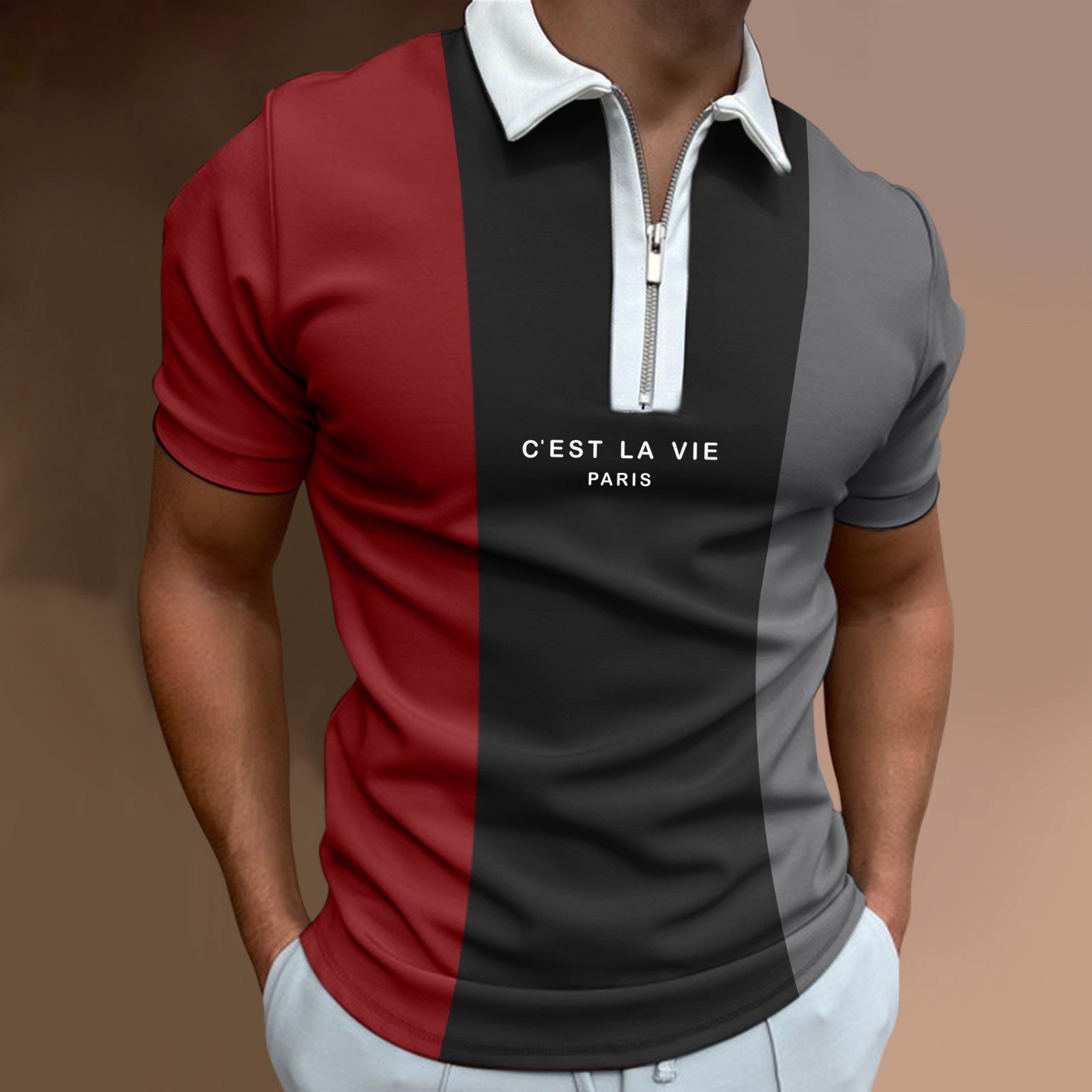 Sports Polo Zipper Shirt