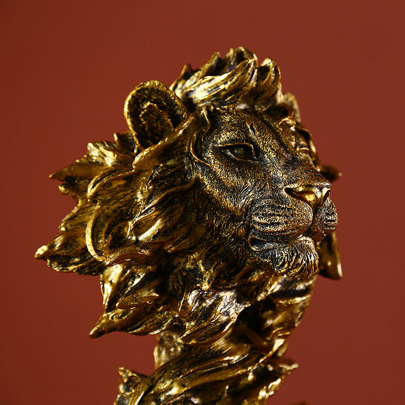 Majestic Resin Lion Head Ornament