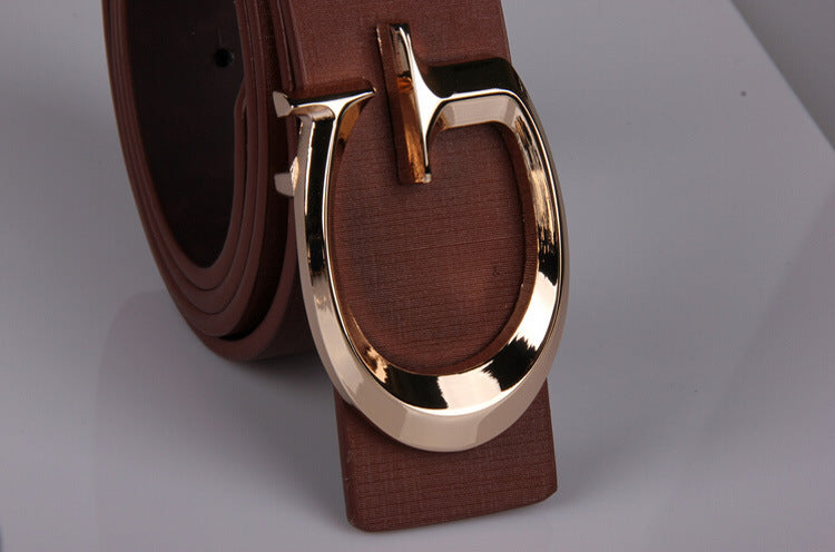 Fashion Alloy Belt with Jersey Buckle - Unisex
