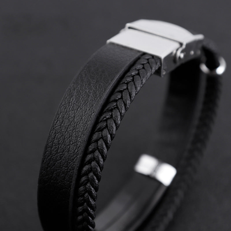 Twist Braided Double Leather Bracelet