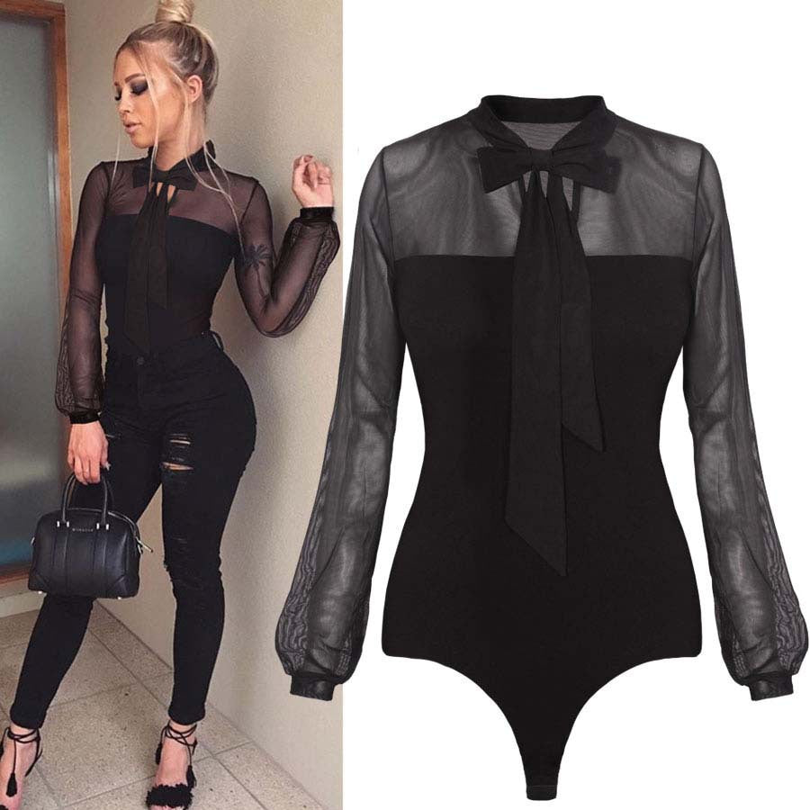 Edge Mesh Long Sleeve Bodysuit