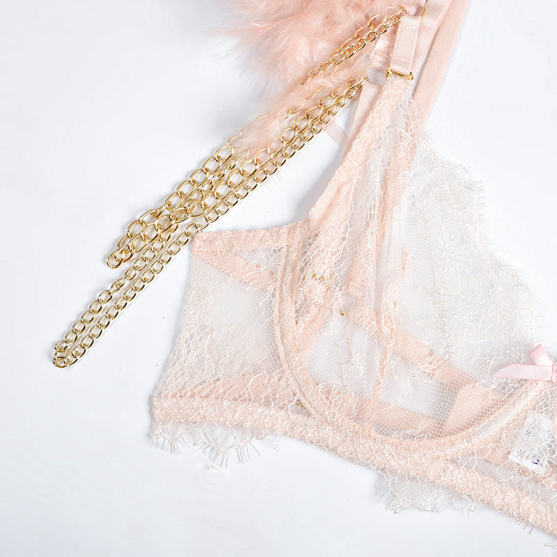 Sensual Feather Ruffle Lace Lingerie