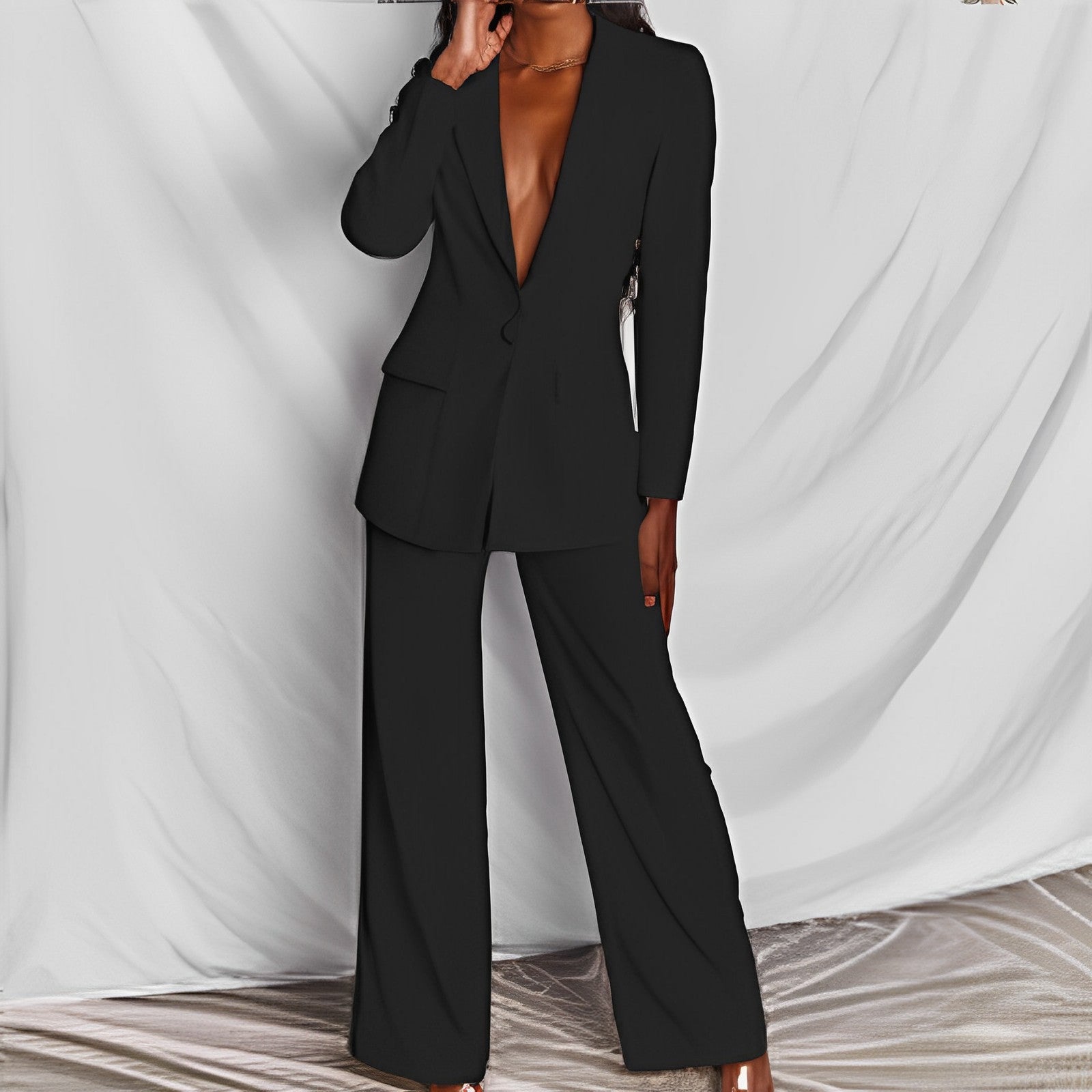 Tailored Long Sleeve Blazer and Trousers Suit