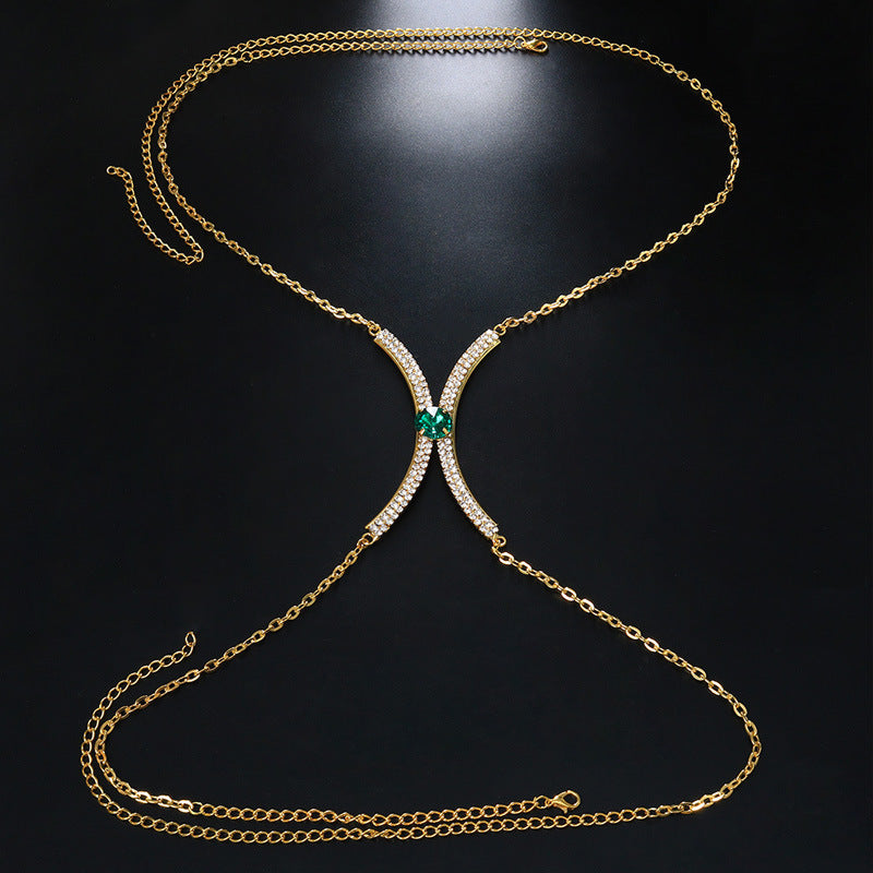 Rhinestones Nightclub Chest Body Chain