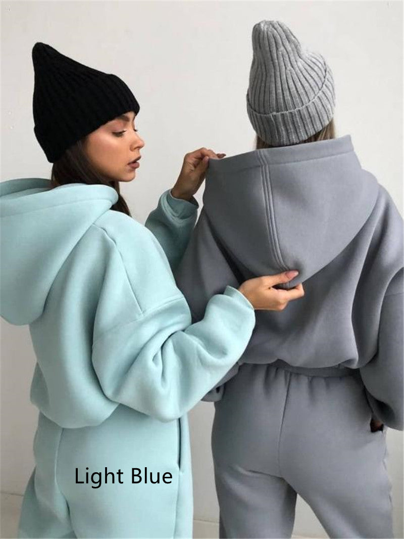 Versatile Hooded Sweater Two-Piece Set