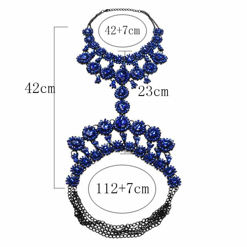 Party Crystal Metal Body Chain Necklace Jewelry