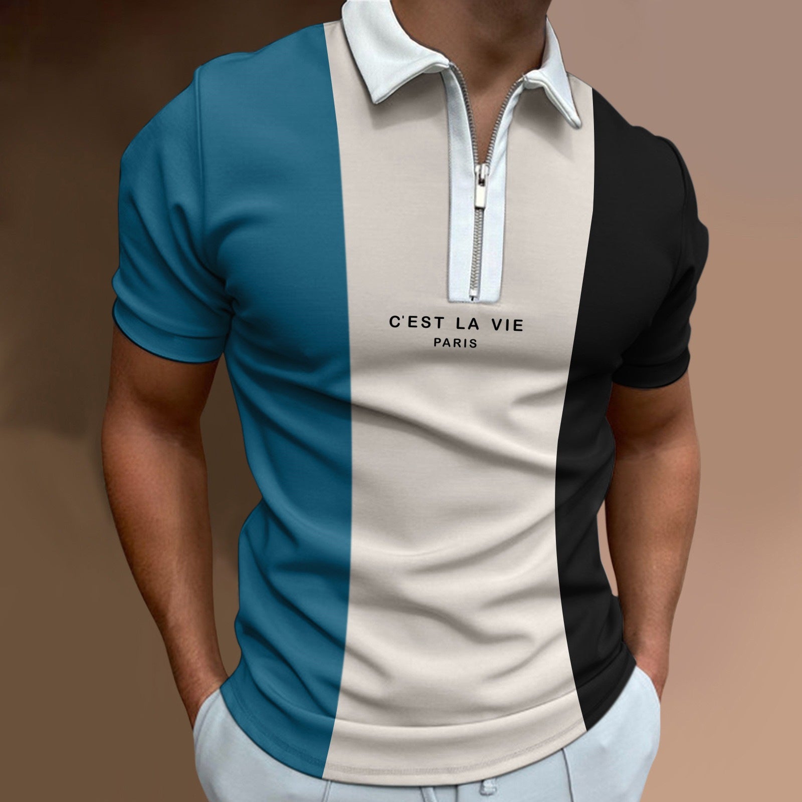 Sports Polo Zipper Shirt