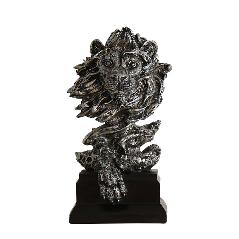 Majestic Resin Lion Head Ornament