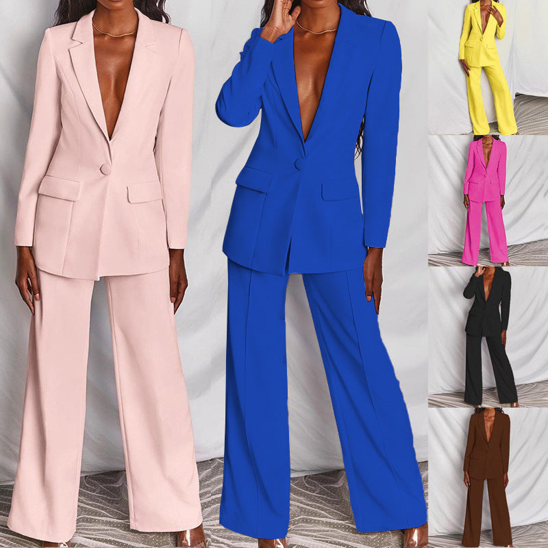 Tailored Long Sleeve Blazer and Trousers Suit