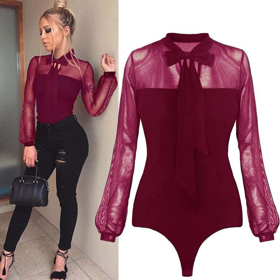 Edge Mesh Long Sleeve Bodysuit