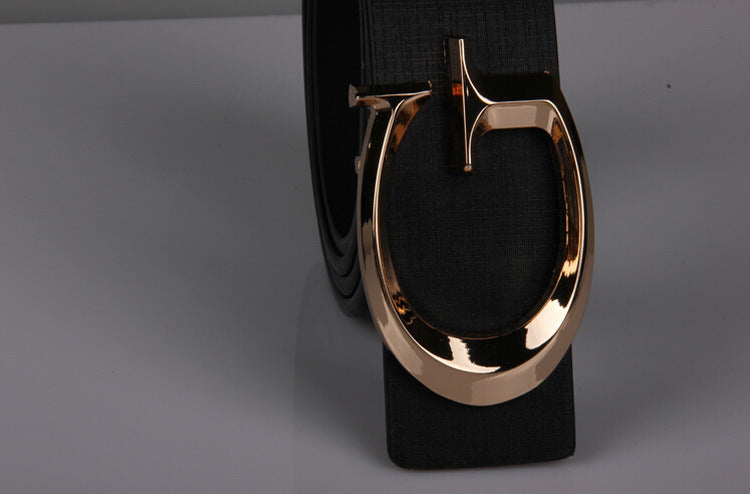 Fashion Alloy Belt with Jersey Buckle - Unisex