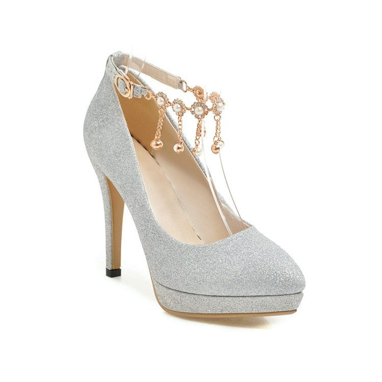 Stylish Ankle Strap Platform High Heels