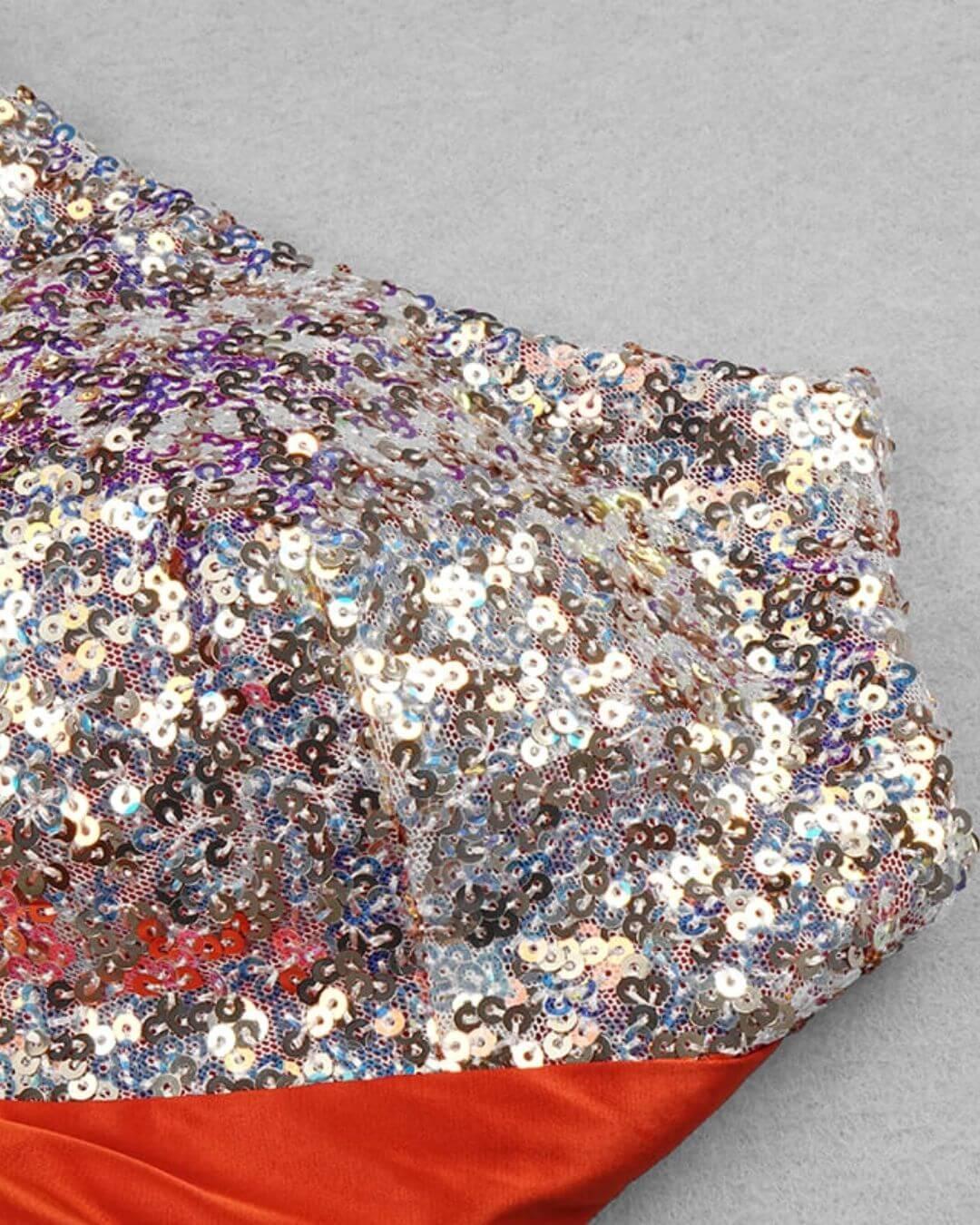 Dazzling Sequin Slit Dress