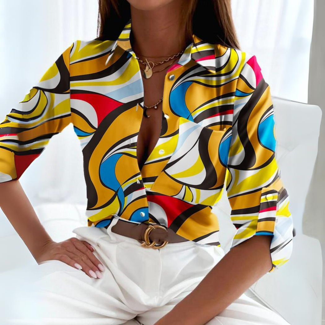 Bold Geometrics Long-sleeved Shirt