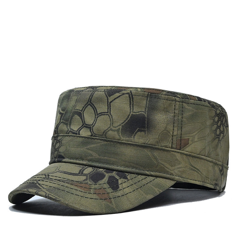 Flat Top Waterproof Cap Thin Python Camo Hat