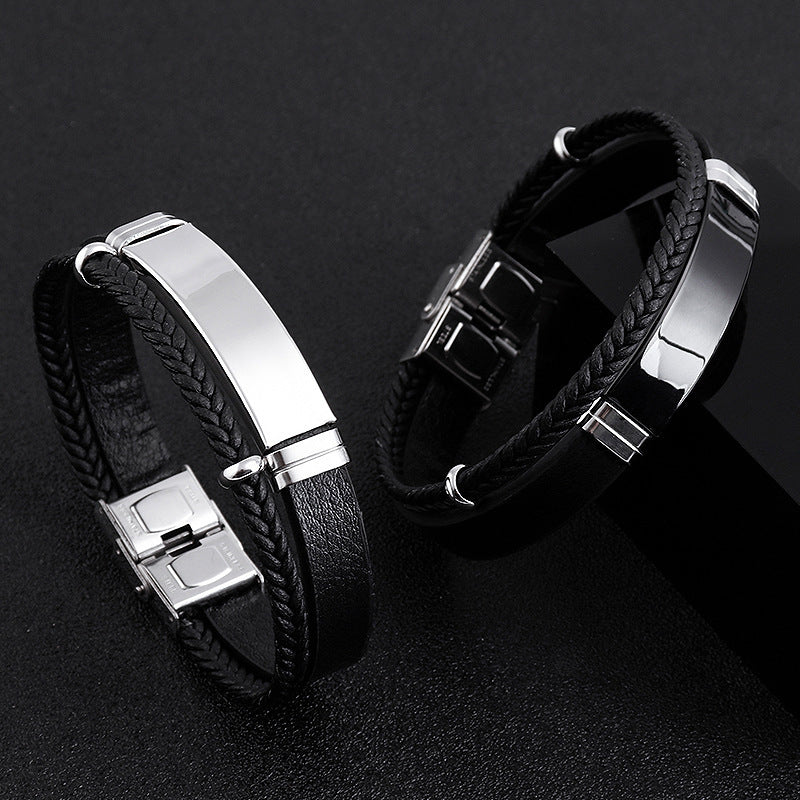 Twist Braided Double Leather Bracelet