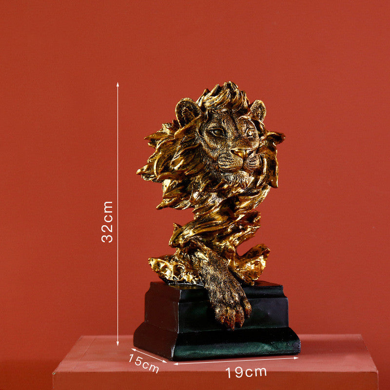 Majestic Resin Lion Head Ornament