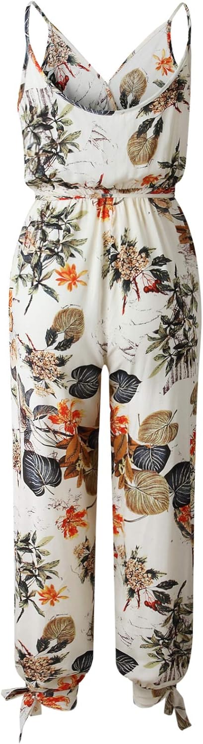 Spaghetti Strap Floral Print Jumpsuit