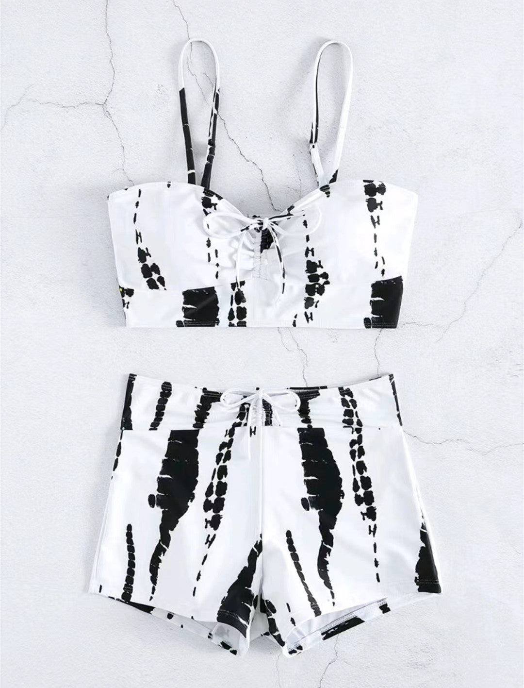 Summer High Waist Print Split Swimsuit