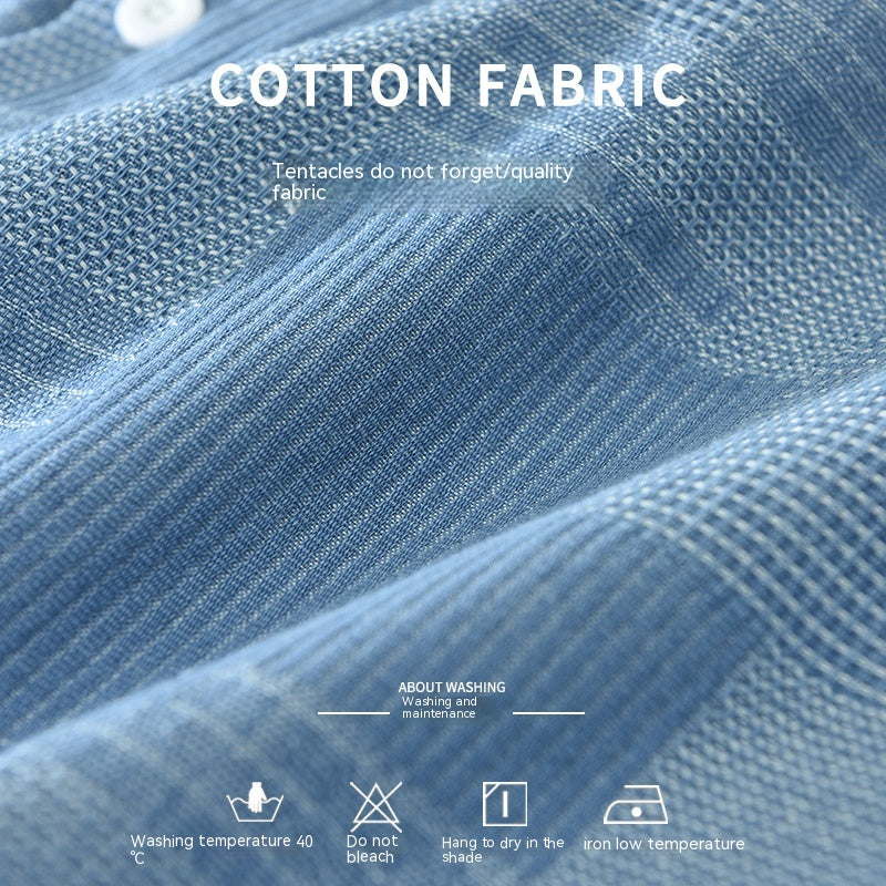 Jacquard Denim Shirt for Men